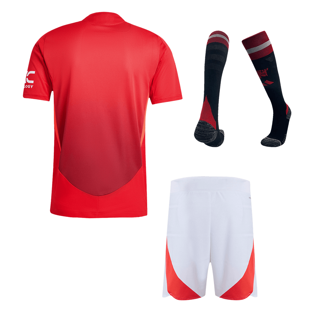 Player Version Manchester United Home Soccer Jersey Kit(Jersey+Shorts+Socks) 2024/25 Go Soccer World Shop