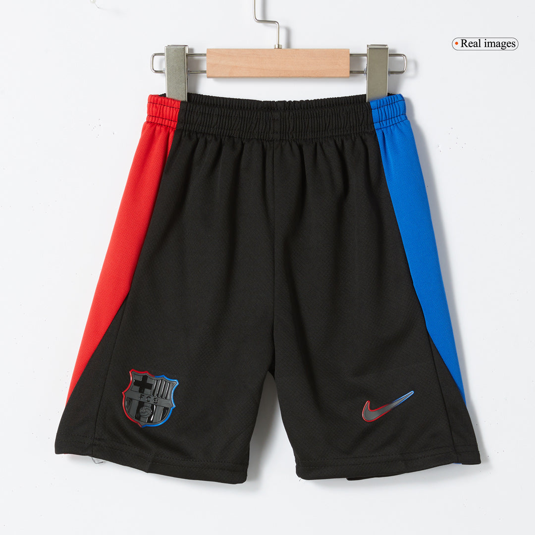 Barcelona children's away soccer kit (jersey + shorts) 2024/25 - Spotify logo without text Go Soccer World Shop