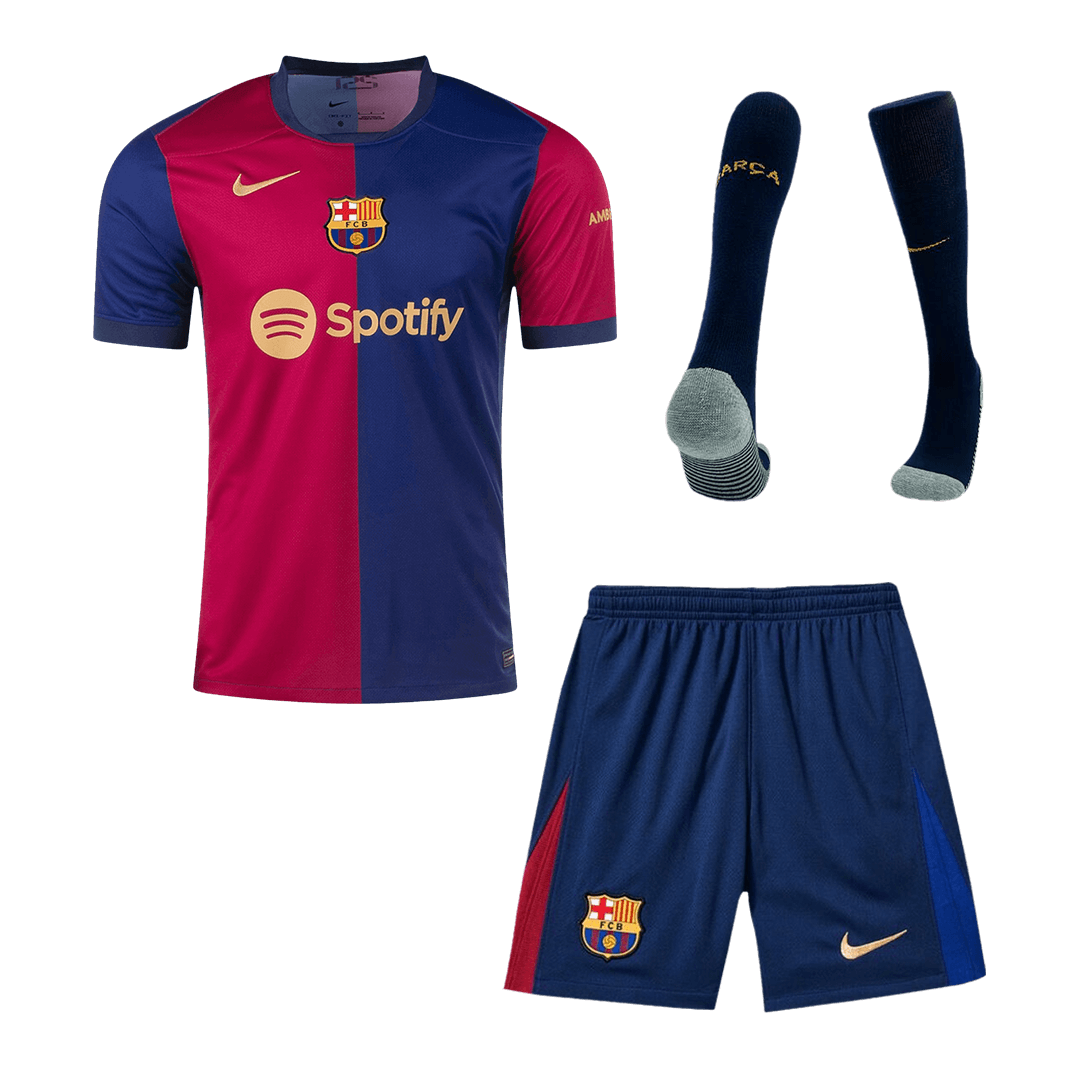 Barcelona home soccer jersey set (jersey + shorts + socks) 2024/25 Go Soccer World Shop