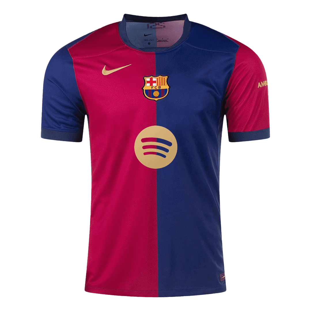 GAVI #6 Barcelona 2024/25 home soccer jersey - Spotify logo without text Go Soccer World Shop