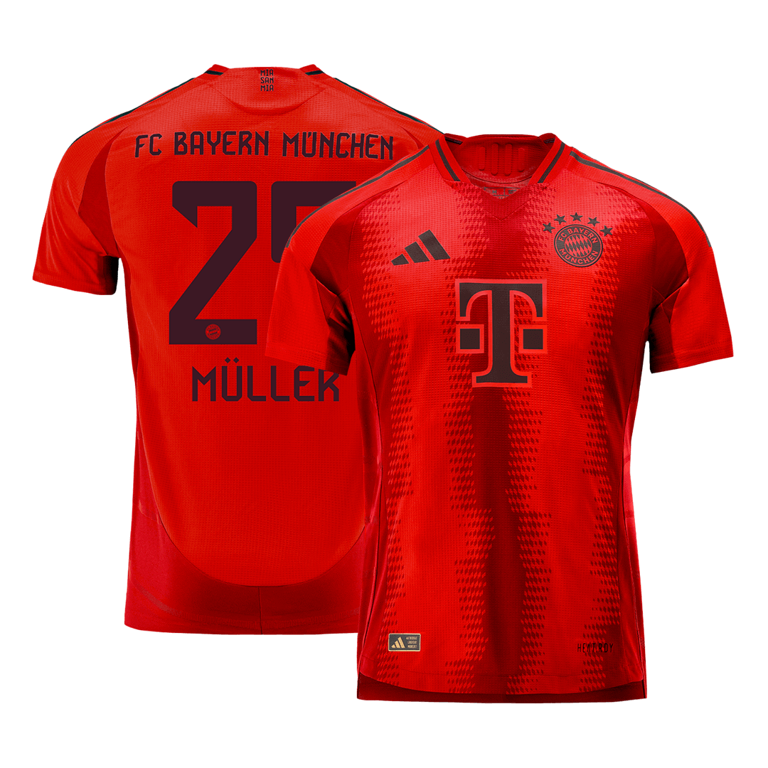 Player Version Müller #25 Bayern Munich Home Soccer Jersey 2024/25 Go Soccer World Shop