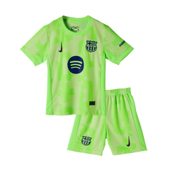 Barcelona Kids Away Jersey Set (Jersey + Shorts + Socks) 2024/25 - UCL (Spotify logo without text) Go Soccer World Shop