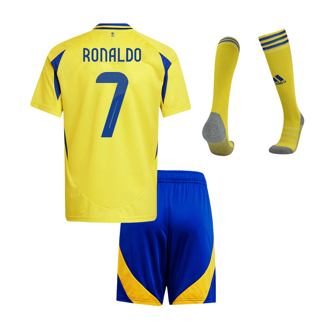 RONALDO #7 Al Nassr Kids Home soccer jersey Set (Jersey + Shorts + Socks) 2024/25 - ACL Go Soccer World Shop