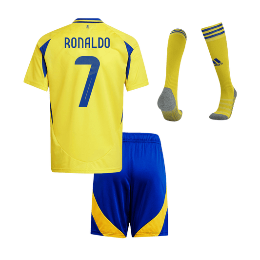 RONALDO #7 Al Nassr Kids Home soccer jersey Set (Jersey + Shorts + Socks) 2024/25 - ACL Go Soccer World Shop