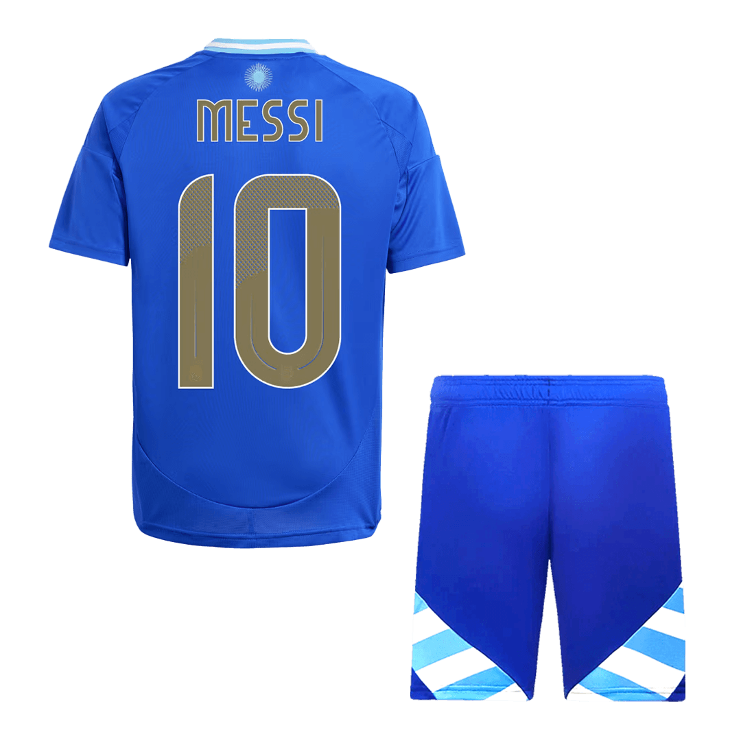 Argentina MESSI #10 Kids Away Jersey Set (Jersey + Shorts) 2024 Go Soccer World Shop