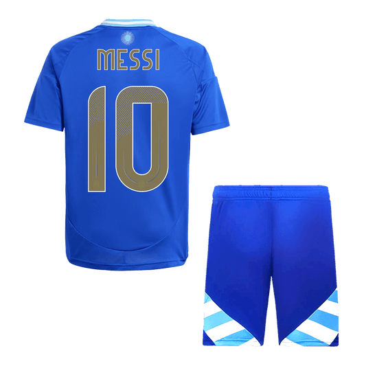 Argentina MESSI #10 Kids Away Jersey Set (Jersey + Shorts) 2024 Go Soccer World Shop