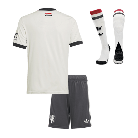 Manchester United children's third away soccer kit (jersey + shorts + socks) 2024/25 Go Soccer World Shop