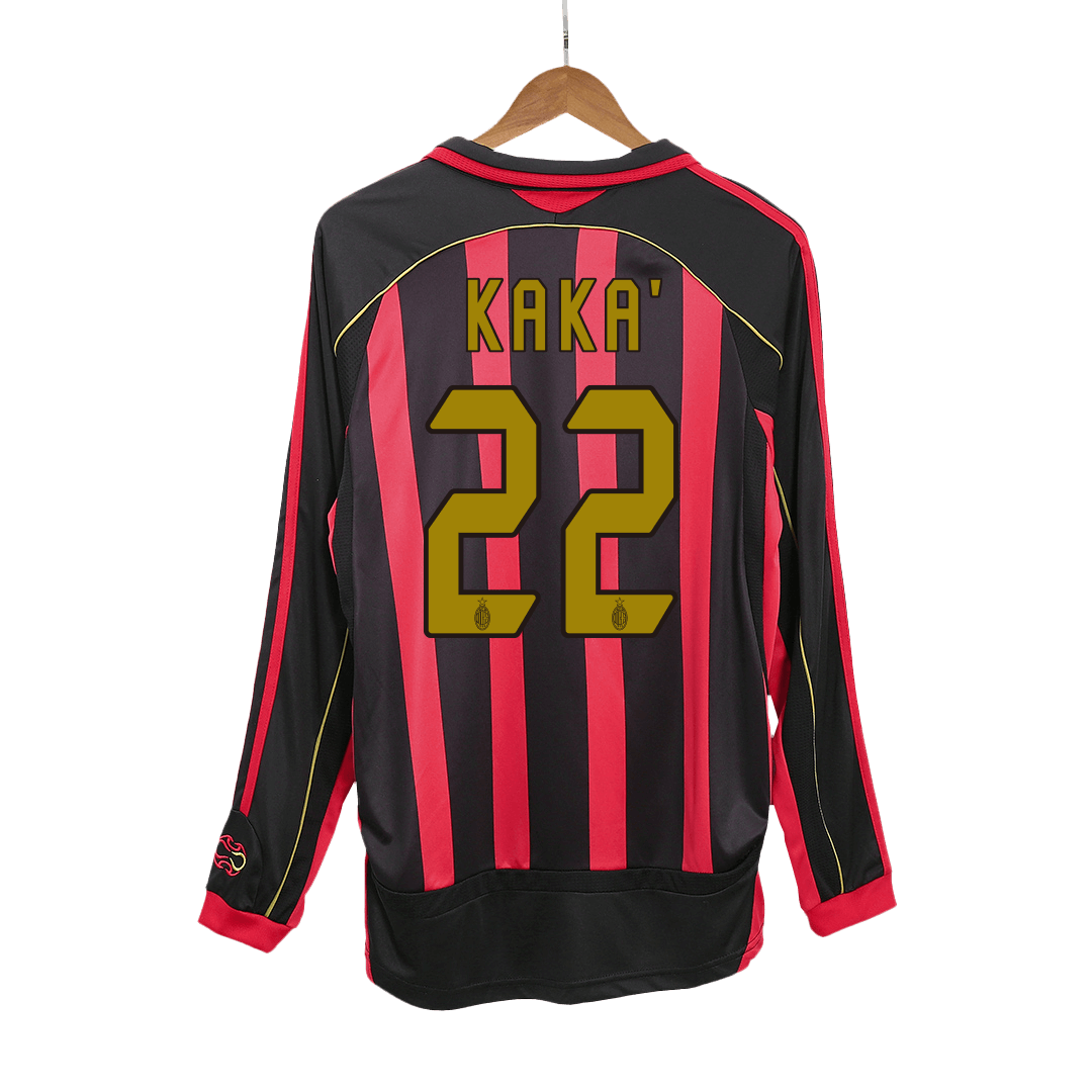 Long-sleeved soccer jersey, retro KAKA' #22 2006/07 AC Milan Go Soccer World Shop