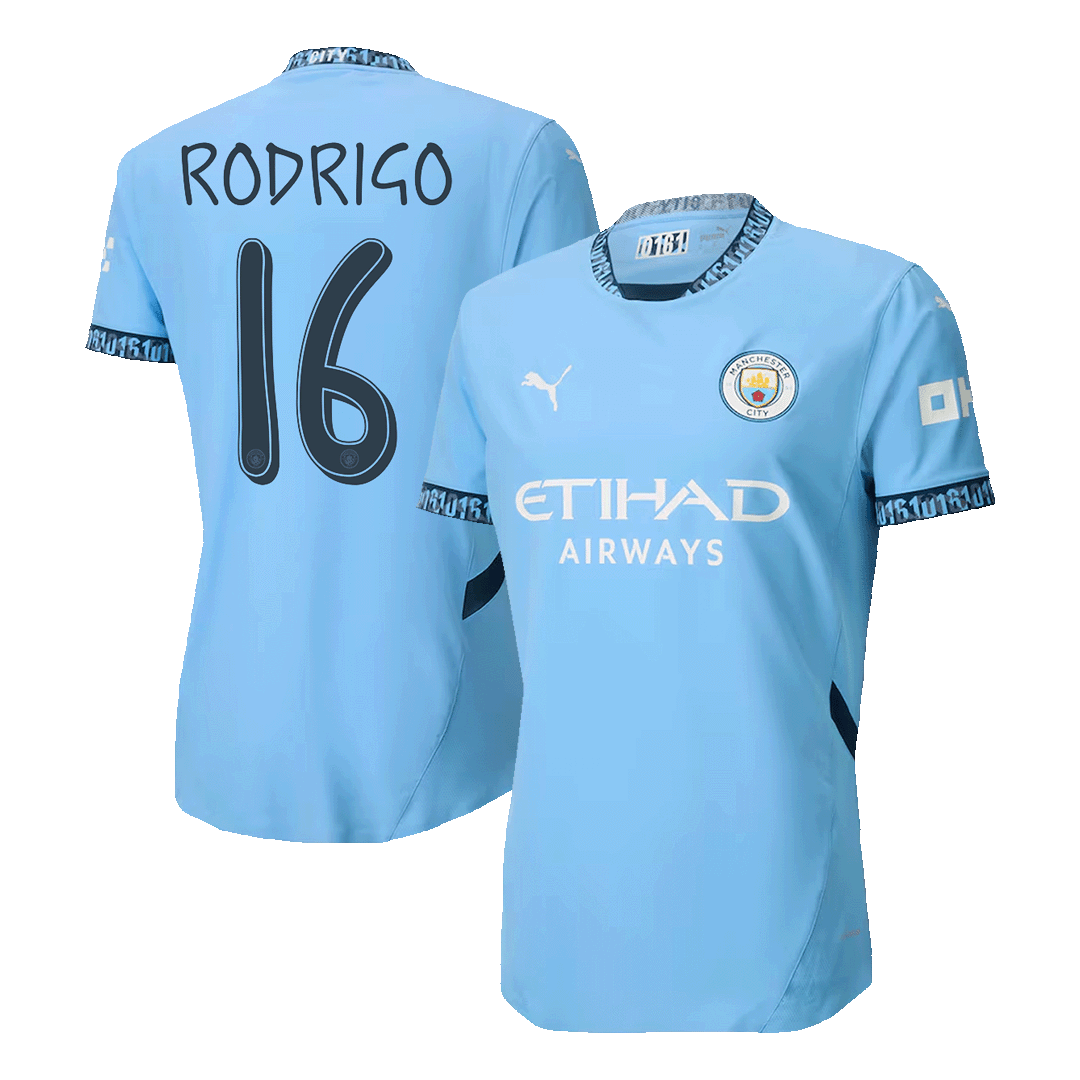 Player Version RODRIGO #16 Manchester City Home Soccer Jersey 2024/25 - UCL Go Soccer World Shop