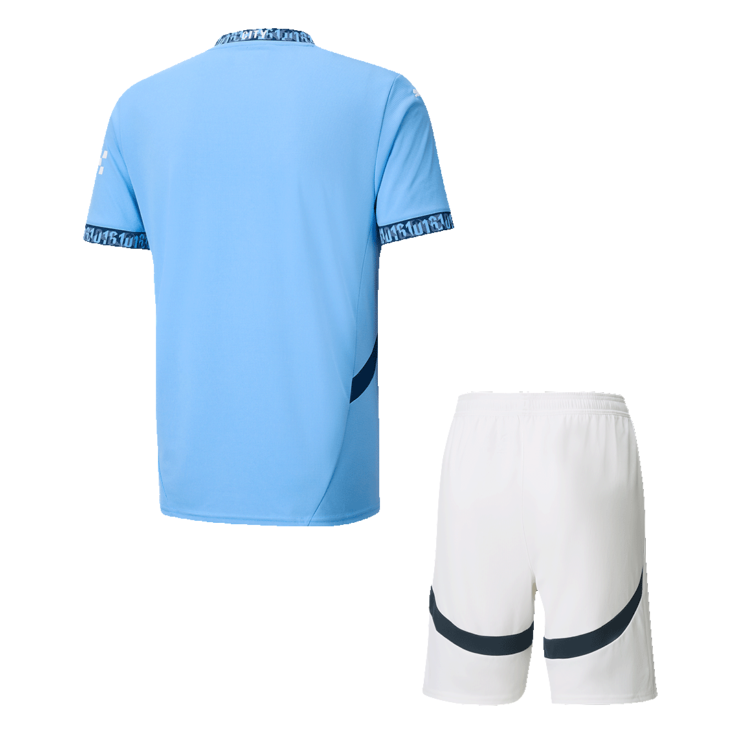 Manchester City home soccer jersey set (jersey + shorts) 2024/25 Go Soccer World Shop