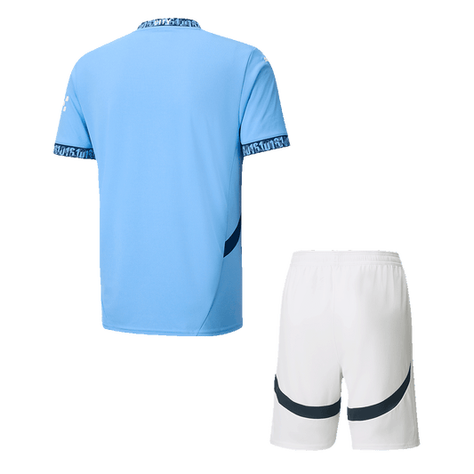 Manchester City home soccer jersey set (jersey + shorts) 2024/25 Go Soccer World Shop