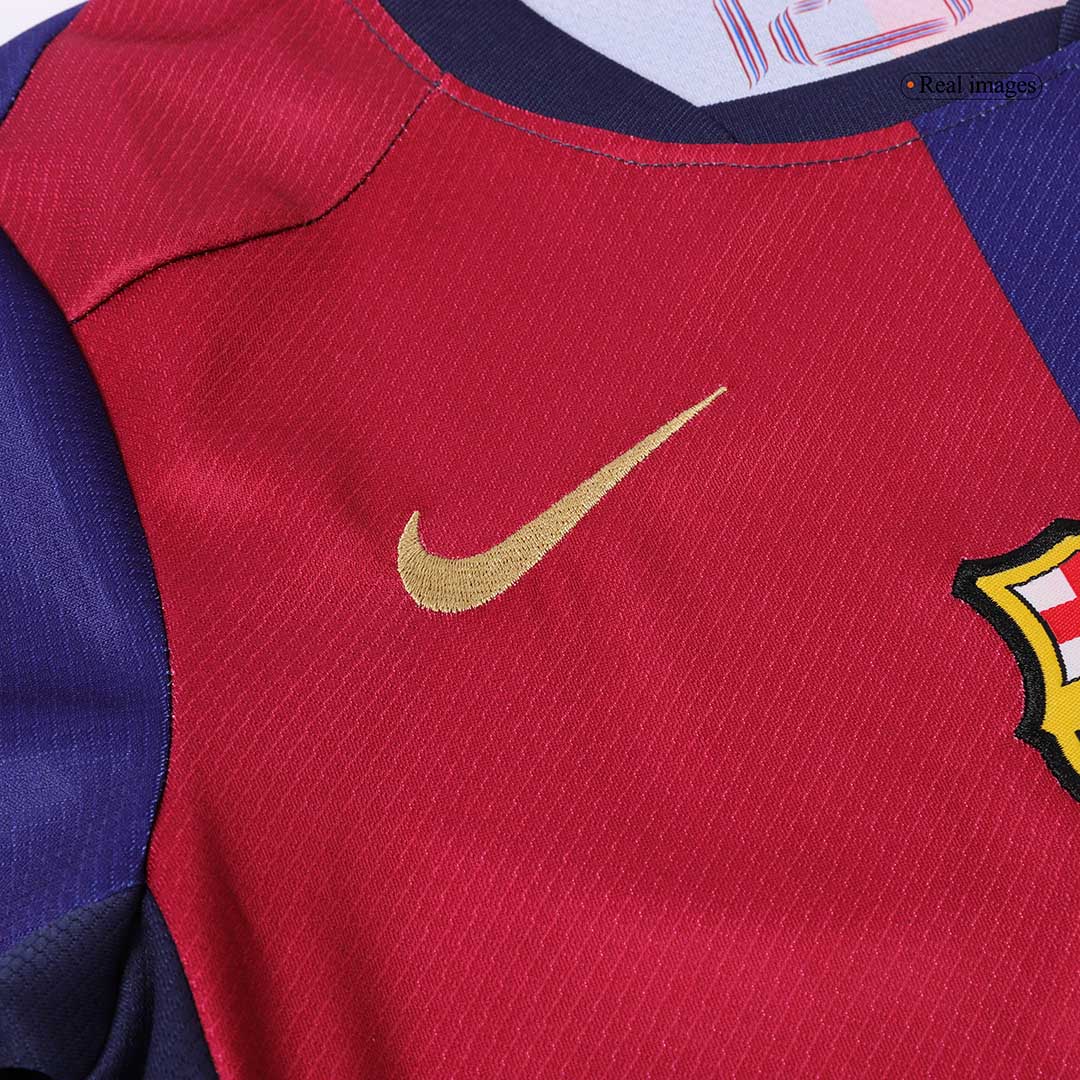 Barcelona Kids Home soccer jersey Set (Jersey + Shorts) 2024/25 - Spotify Logo Without Text Go Soccer World Shop