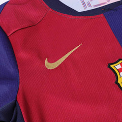 Barcelona Kids Home soccer jersey Set (Jersey + Shorts) 2024/25 - Spotify Logo Without Text Go Soccer World Shop