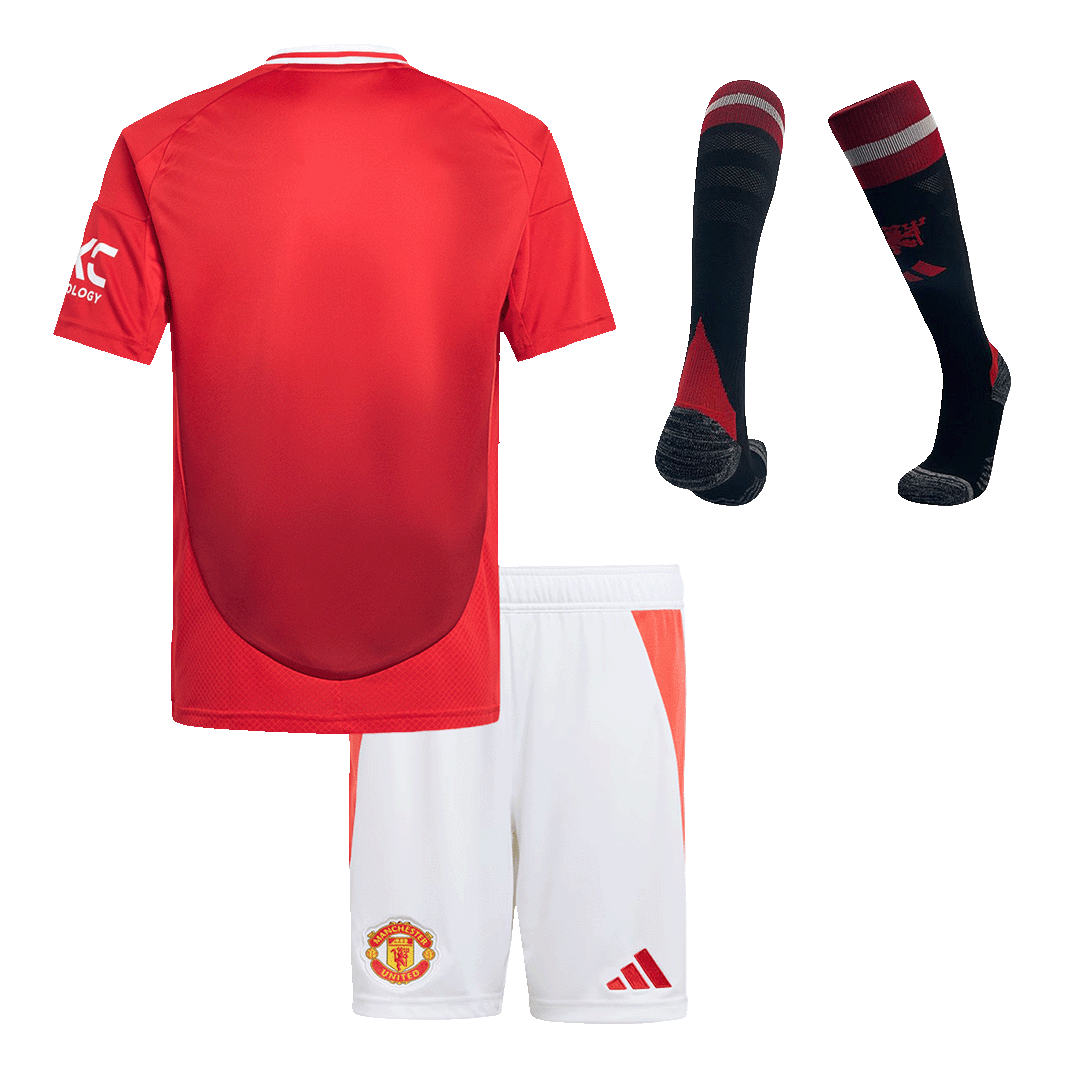 Manchester United Kids Home soccer jersey Set (Jersey + Shorts + Socks) 2024/25 Go Soccer World Shop