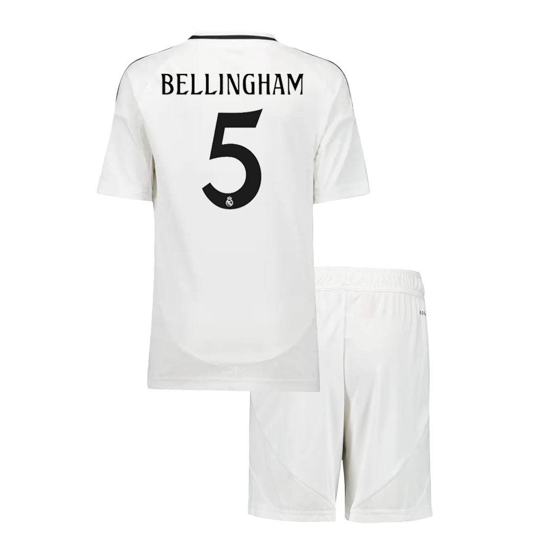 BELLINGHAM #5 Real Madrid Kids Home soccer jersey Set (Jersey + Shorts) 2024/25 Go Soccer World Shop