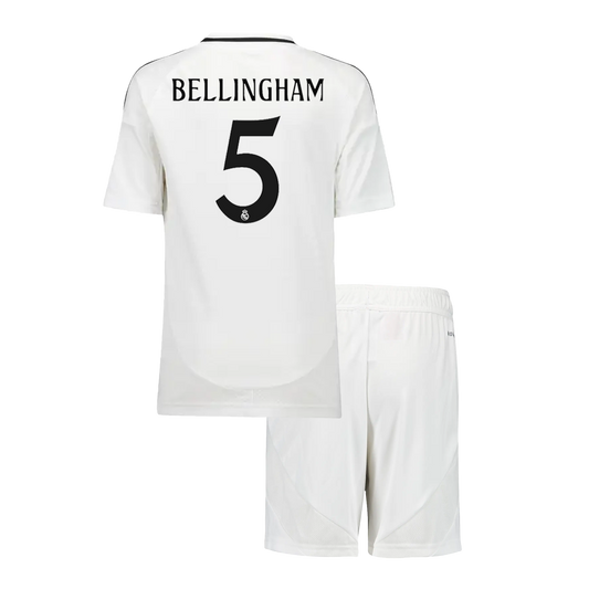 BELLINGHAM #5 Real Madrid Kids Home soccer jersey Set (Jersey + Shorts) 2024/25 Go Soccer World Shop