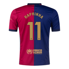 RAPHINHA #11 Barcelona Home 2024/25 soccer jersey -£¨Spotify logo without text£© Go Soccer World Shop