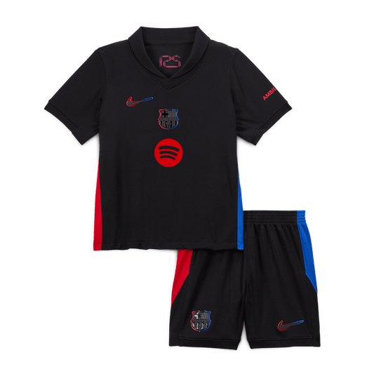 Barcelona children's away soccer kit (jersey + shorts) 2024/25 - Spotify logo without text Go Soccer World Shop