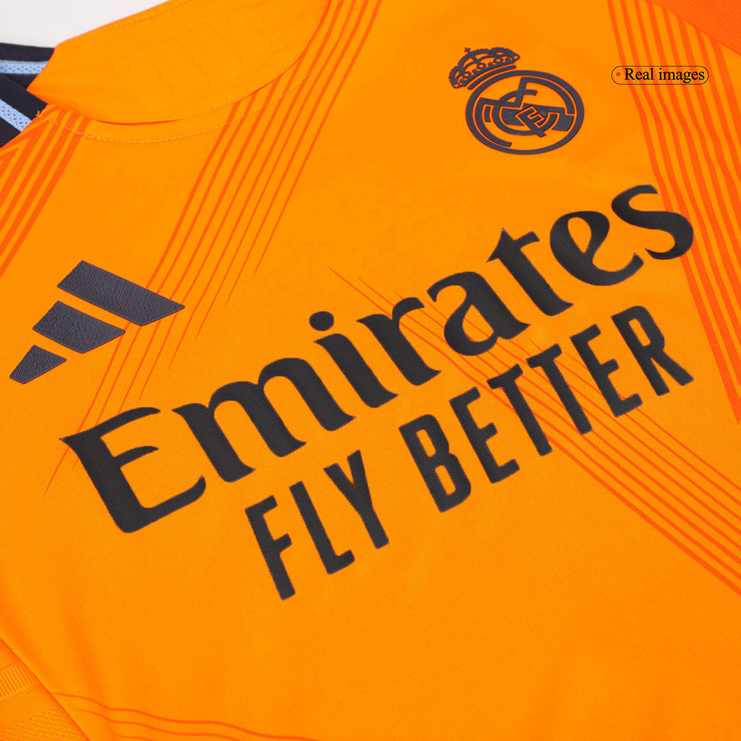 Mbappé Player Version Real Madrid No. 9 Away soccer jersey 2024/25 - Bear Champ Font Go Soccer World Shop