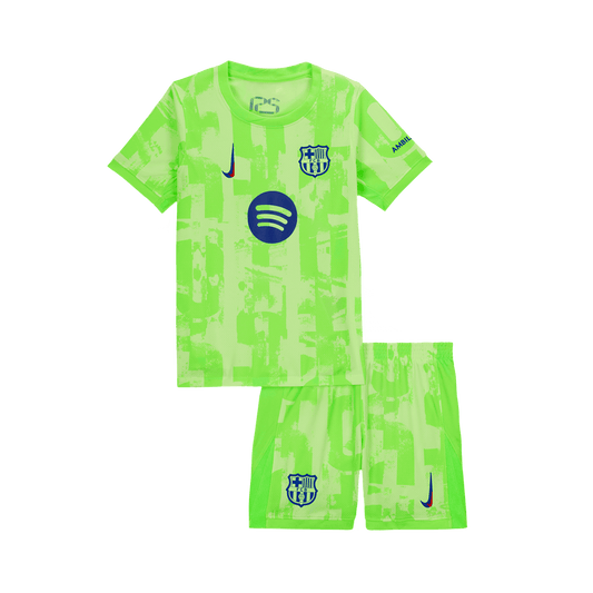 Barcelona Kids Away Kit (Jersey + Shorts) 2024/25 - UCL (Spotify logo without text) Go Soccer World Shop