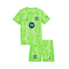 Barcelona Kids Away Kit (Jersey + Shorts) 2024/25 - UCL (Spotify logo without text) Go Soccer World Shop