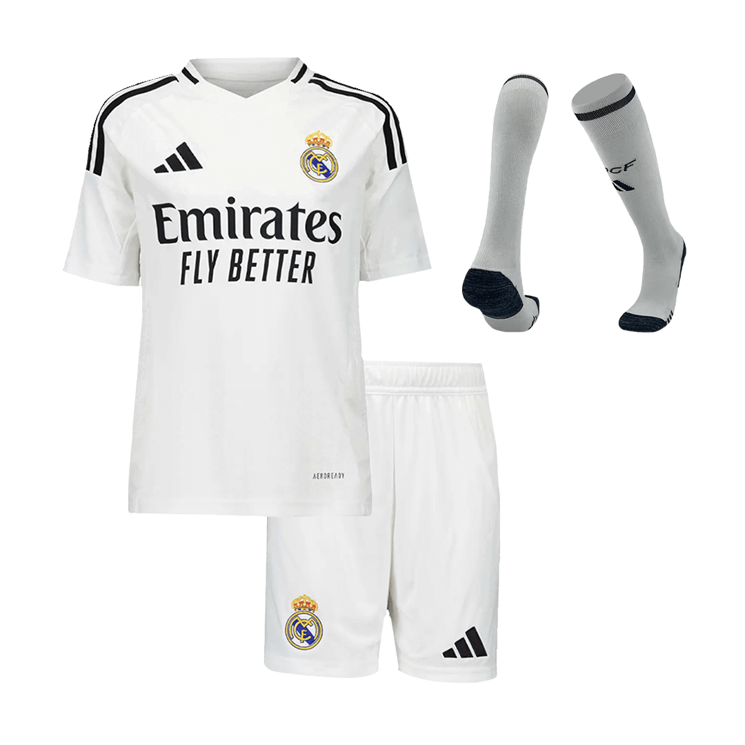 Real Madrid Kids Home soccer jersey Set (Jersey + Shorts + Socks) 2024/25 Go Soccer World Shop