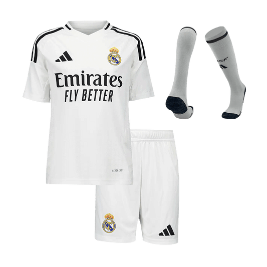 Real Madrid Kids Home soccer jersey Set (Jersey + Shorts + Socks) 2024/25 Go Soccer World Shop