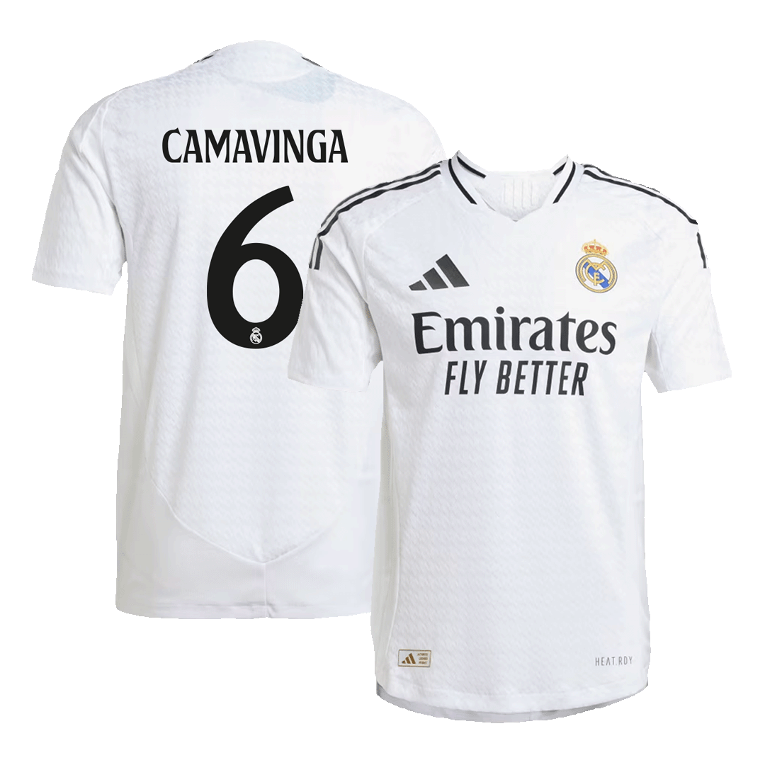 Player Version CAMAVINGA #6 Real Madrid Home Soccer Jersey 2024/25 Go Soccer World Shop