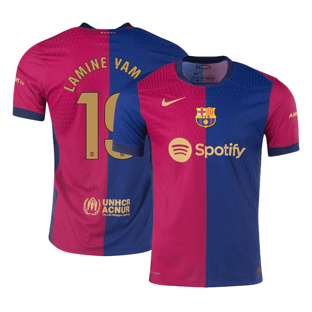 Player version LAMINE YAMAL #19 Barcelona Home soccer jersey 2024/25 Go Soccer World Shop