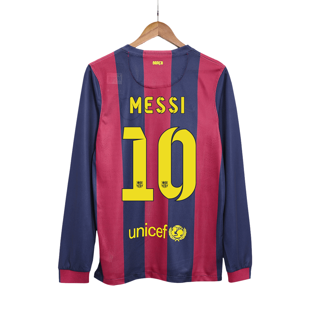 Retro MESSI #10 2014/15 Barcelona Home Long Sleeve soccer jersey Go Soccer World Shop