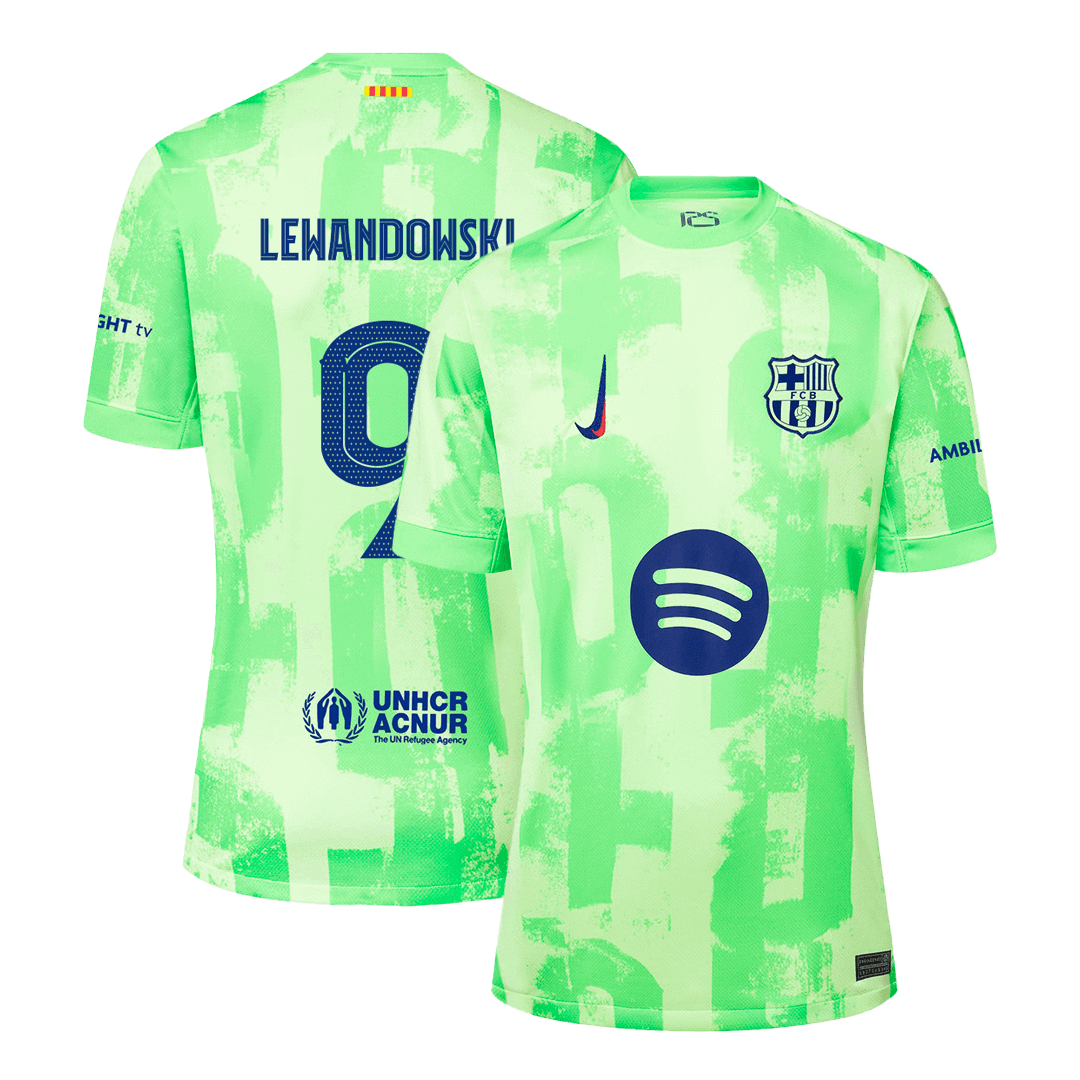 LEWANDOWSKI #9 Barcelona third away soccer jersey 2024/25 - UCL£¨Spotify logo without text£© Go Soccer World Shop