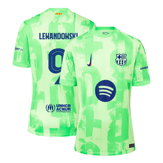 LEWANDOWSKI #9 Barcelona third away soccer jersey 2024/25 - UCL£¨Spotify logo without text£© Go Soccer World Shop