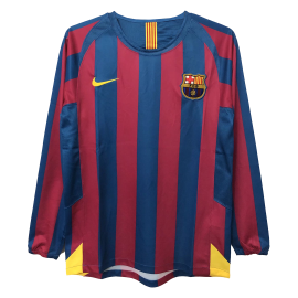 Retro 2005/06 Barcelona Home Long Sleeve soccer jersey Go Soccer World Shop