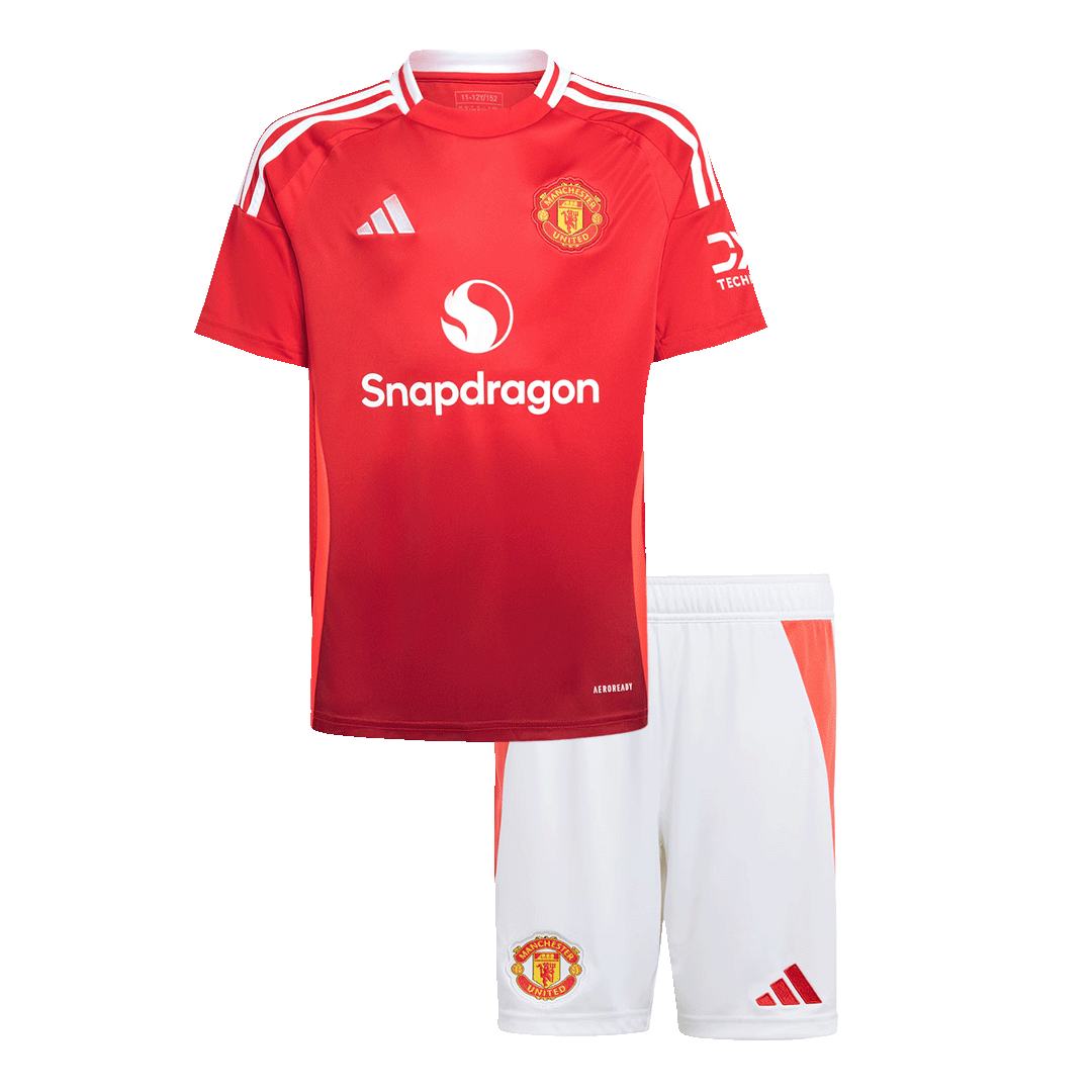 Manchester United Kids Home soccer jersey Set (Jersey + Shorts) 2024/25 Go Soccer World Shop