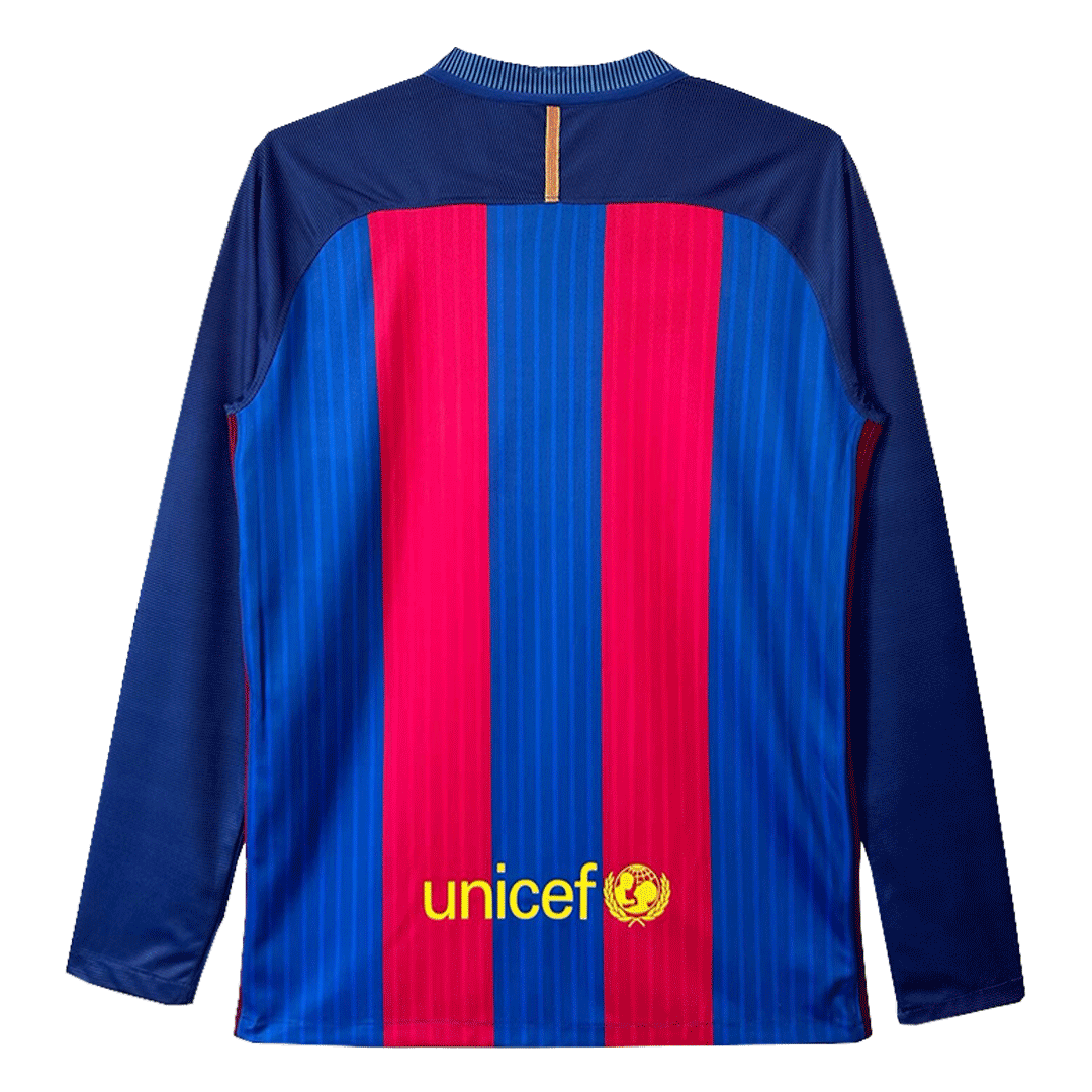 2016/17 Barcelona Home Retro Long Sleeve soccer jersey Go Soccer World Shop