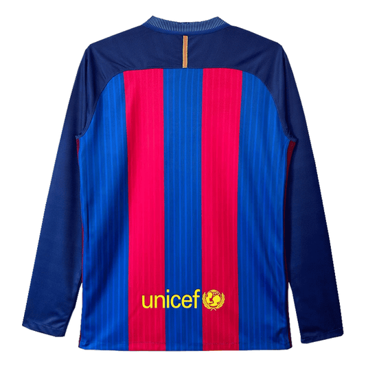 2016/17 Barcelona Home Retro Long Sleeve soccer jersey Go Soccer World Shop