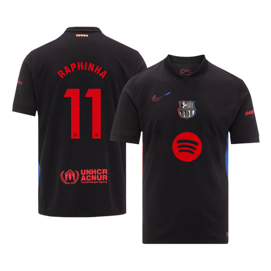 RAPHINHA #11 Barcelona Away soccer jersey 2024/25 -£¨Spotify logo without text£© Go Soccer World Shop