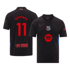 RAPHINHA #11 Barcelona Away soccer jersey 2024/25 -£¨Spotify logo without text£© Go Soccer World Shop