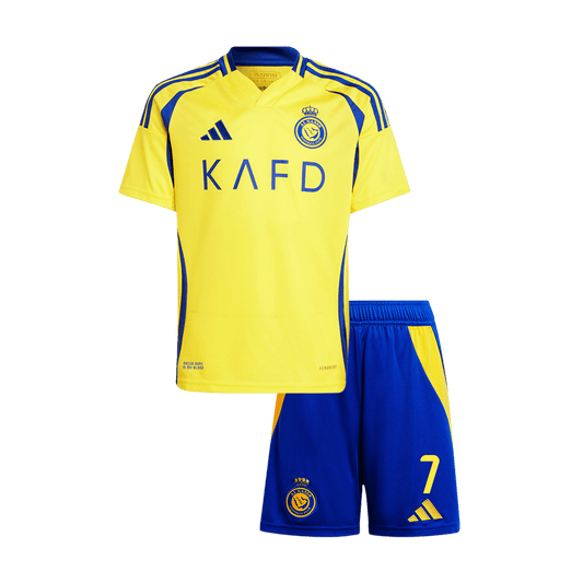 RONALDO #7 Al Nassr Kids Home soccer jersey Set (Jersey + Shorts) 2024/25 Go Soccer World Shop