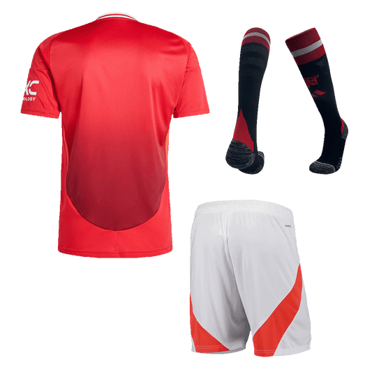 Manchester United home soccer jersey set (jersey + shorts + socks) 2024/25 Go Soccer World Shop