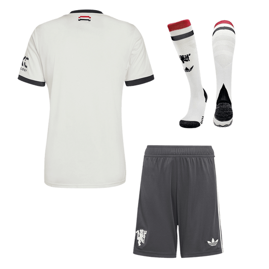 Manchester United away soccer jersey set (jersey + shorts + socks) 2024/25 Go Soccer World Shop