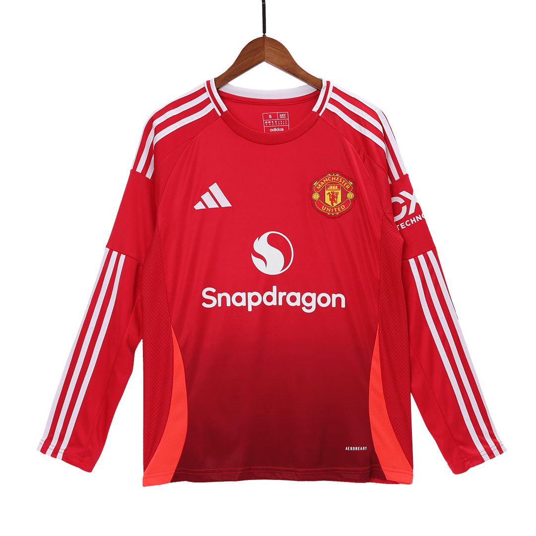 Manchester United long sleeve soccer jersey 2024/25 Go Soccer World Shop