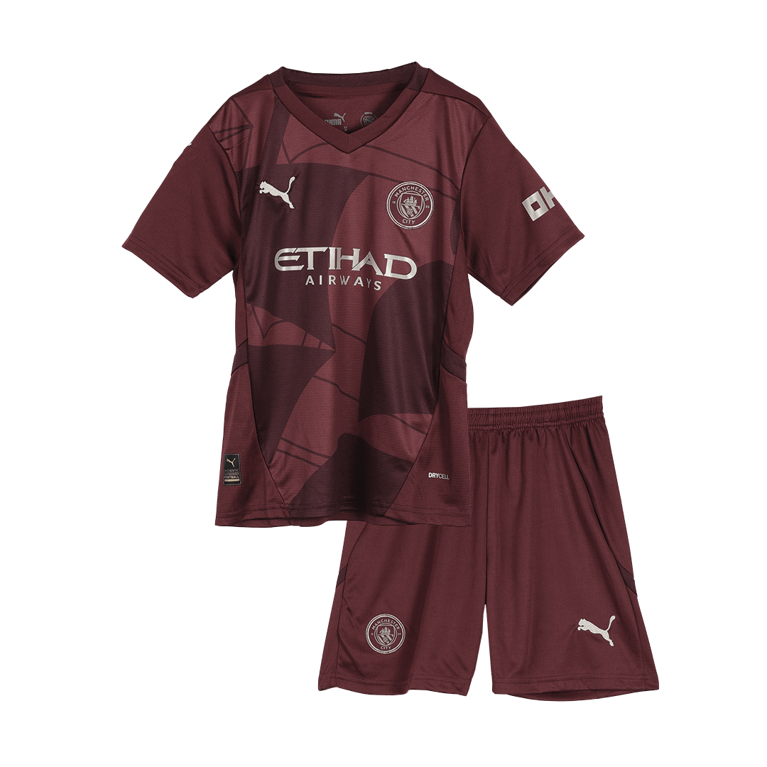 Manchester City Kids Away soccer jersey Set (Jersey + Shorts + Socks) 2024/25 Go Soccer World Shop