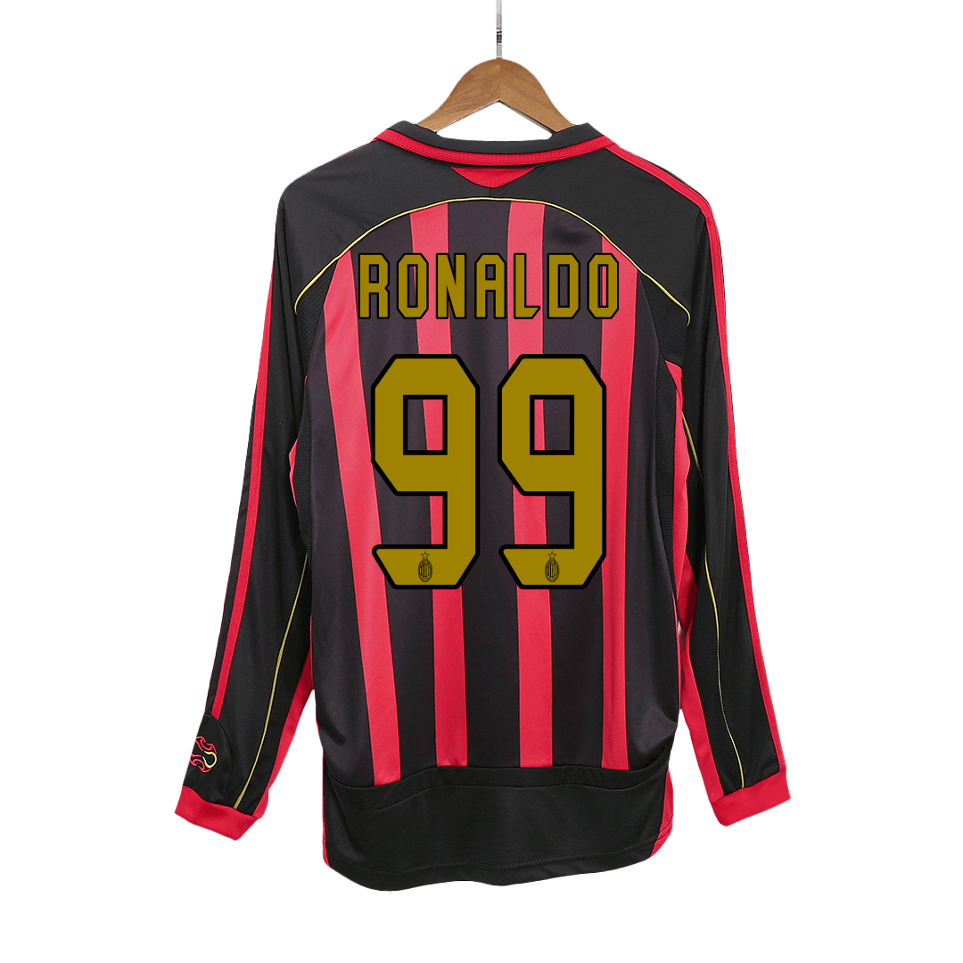 RONALDO #99 2006/07 AC Milan retro long sleeve soccer jersey Go Soccer World Shop