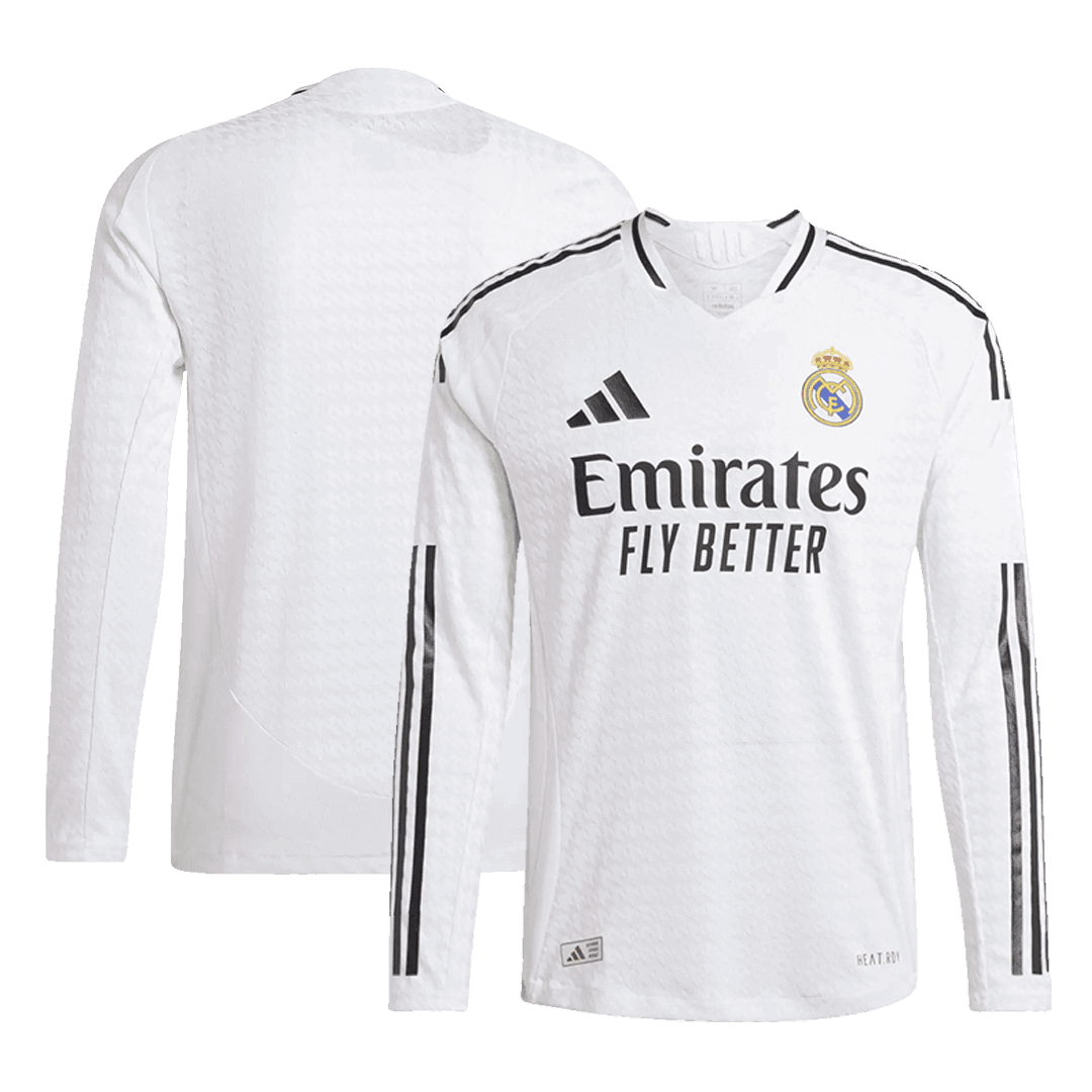 Player Version Real Madrid Home Long Sleeve Soccer Jersey 2024/25 Go Soccer World Shop