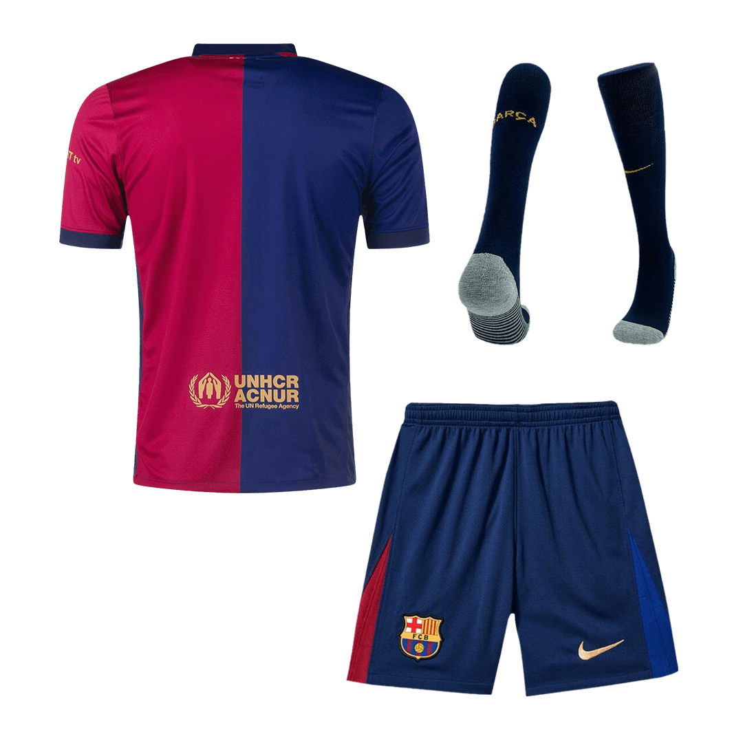 Barcelona home soccer jersey set (jersey + shorts + socks) 2024/25 Go Soccer World Shop