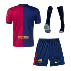 Barcelona home soccer jersey set (jersey + shorts + socks) 2024/25 Go Soccer World Shop