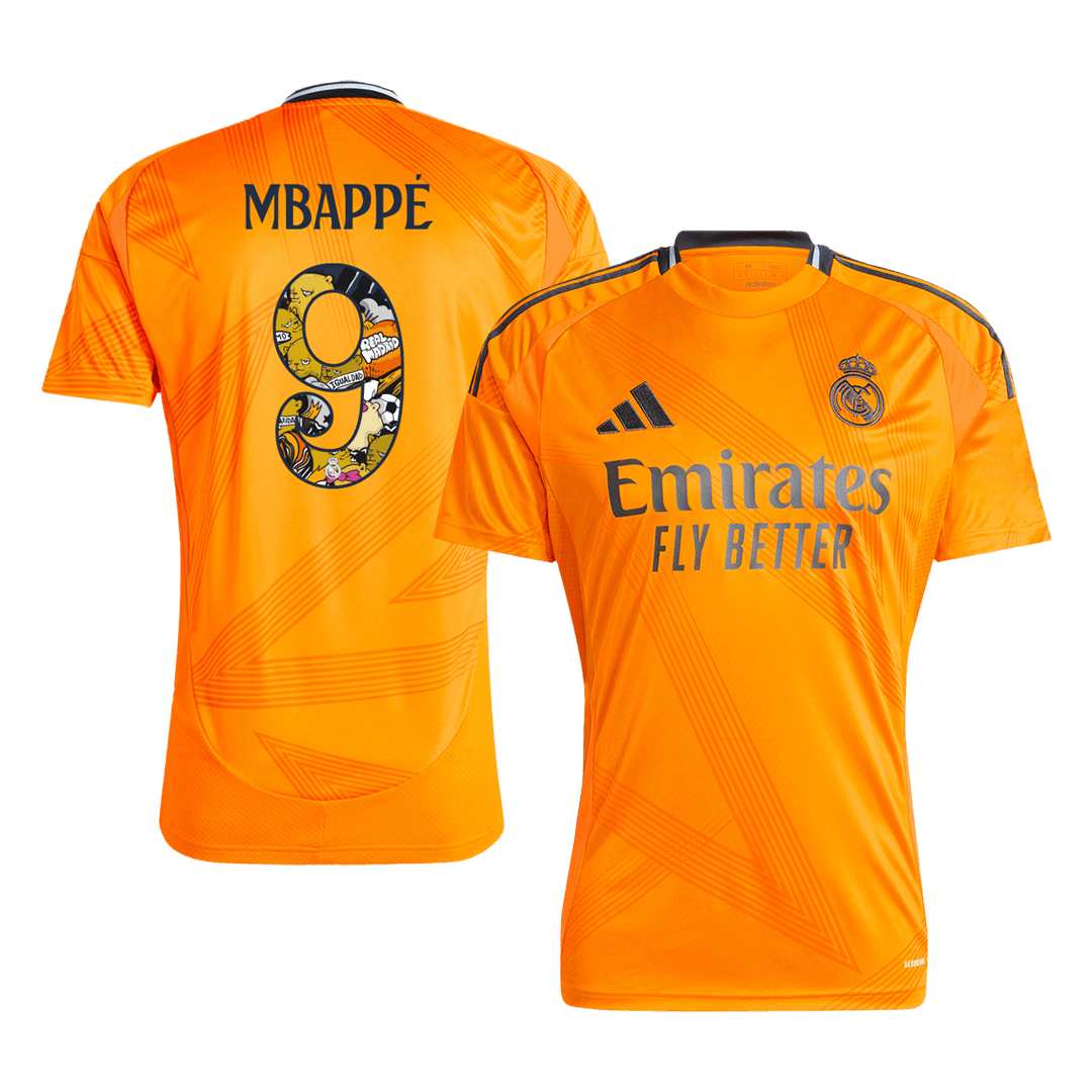 MBAPP? Real Madrid No. 9 Away soccer jersey 2024/25 - Bear Champ Font Go Soccer World Shop