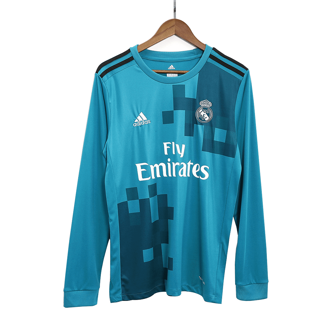 2017/18 Real Madrid retro soccer jersey with long sleeves, third away Go Soccer World Shop