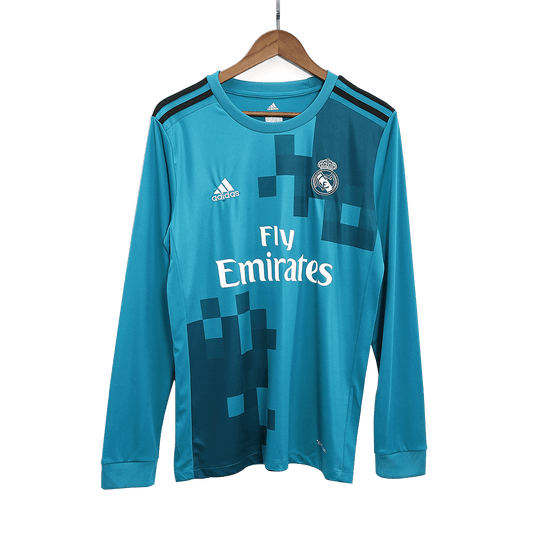 2017/18 Real Madrid retro soccer jersey with long sleeves, third away Go Soccer World Shop